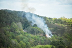   départ de feu vu du chateau de la Roche Jagu